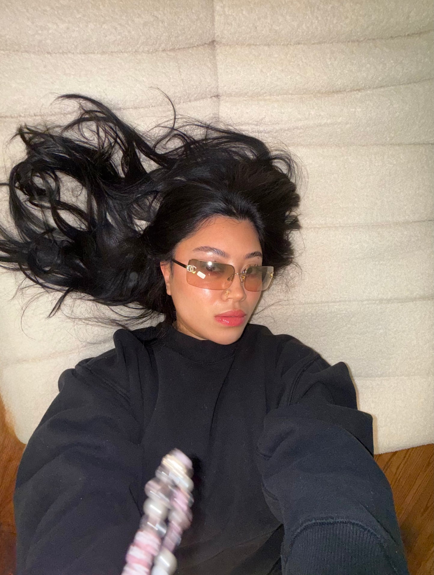 CHANEL 4104-b rimless crystal sunglasses