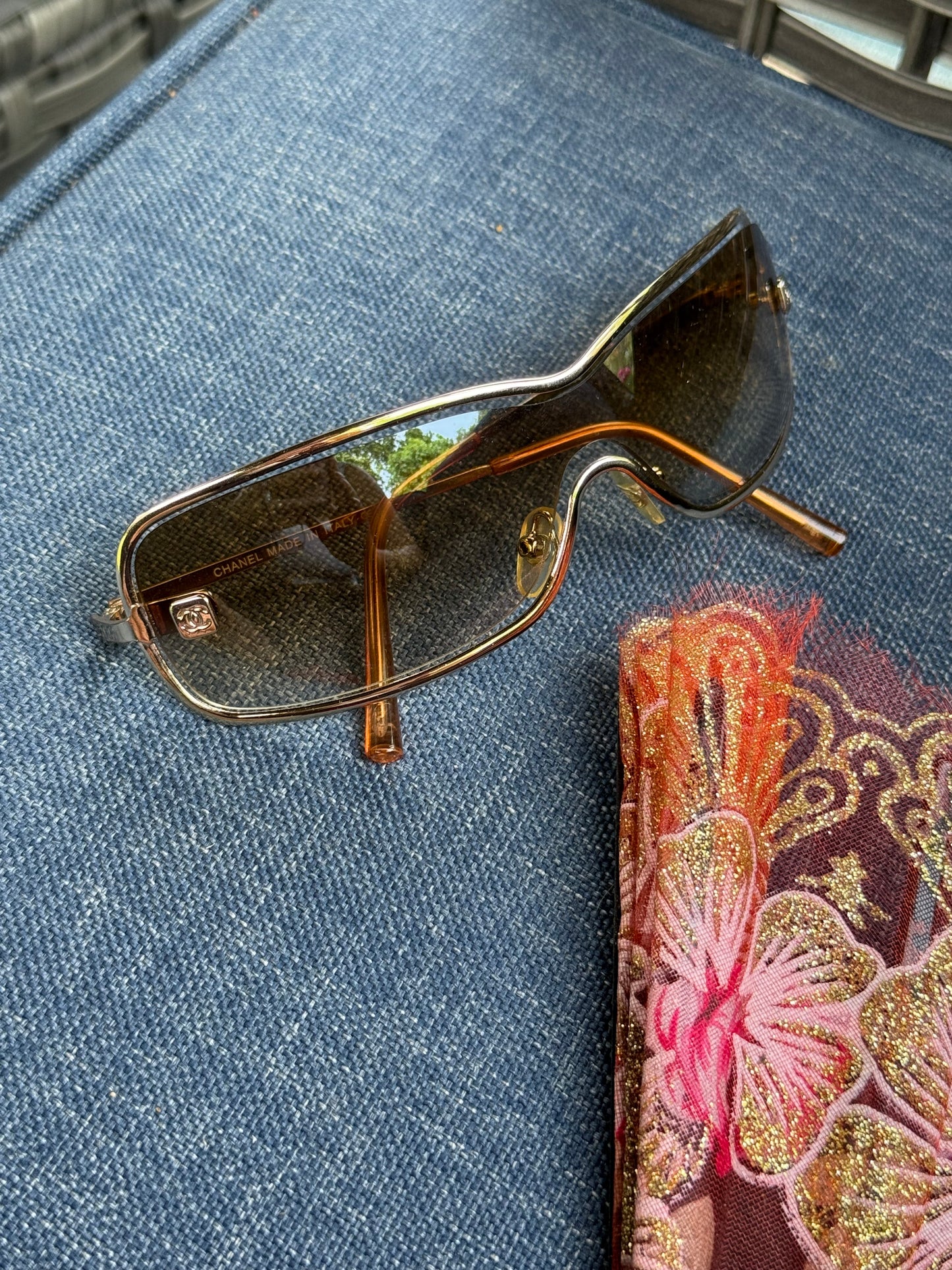 CHANEL shield chrome sunglasses