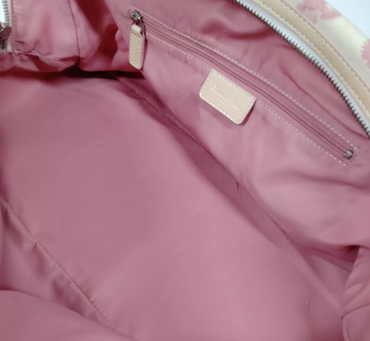 DIOR Pink Floral Canvas Polochon handbag