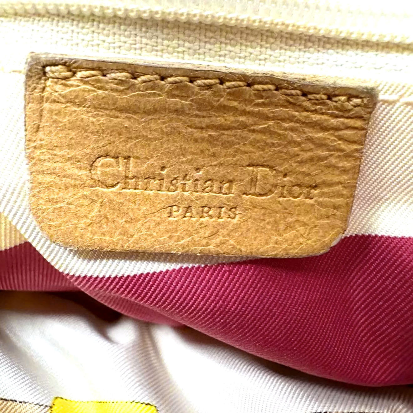 DIOR beige leather saddle