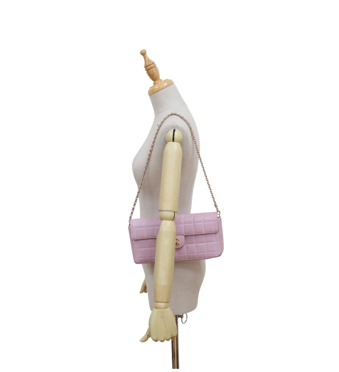 CHANEL pink chocolate bar shoulderbag