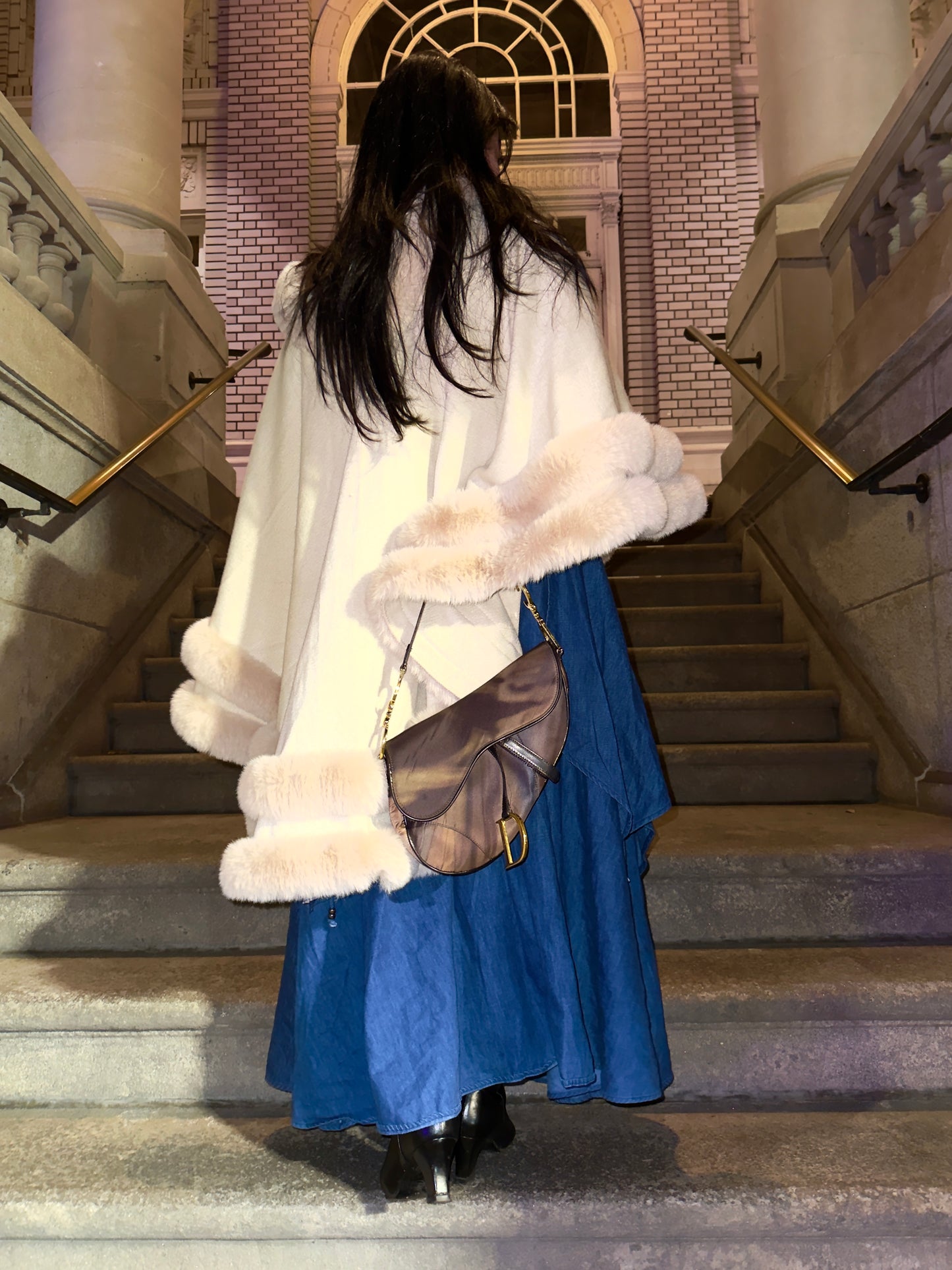 DIOR chocolate swirl saddle bag
