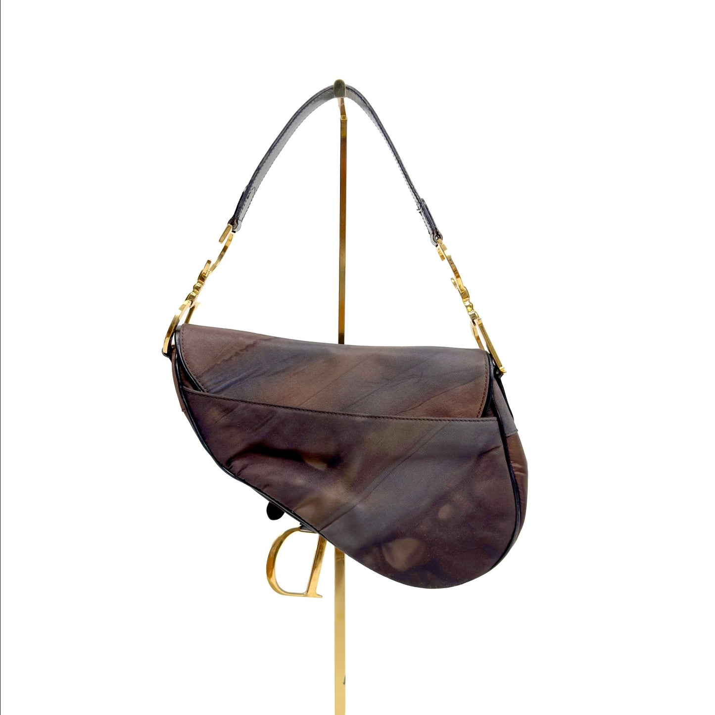 DIOR chocolate swirl saddle bag