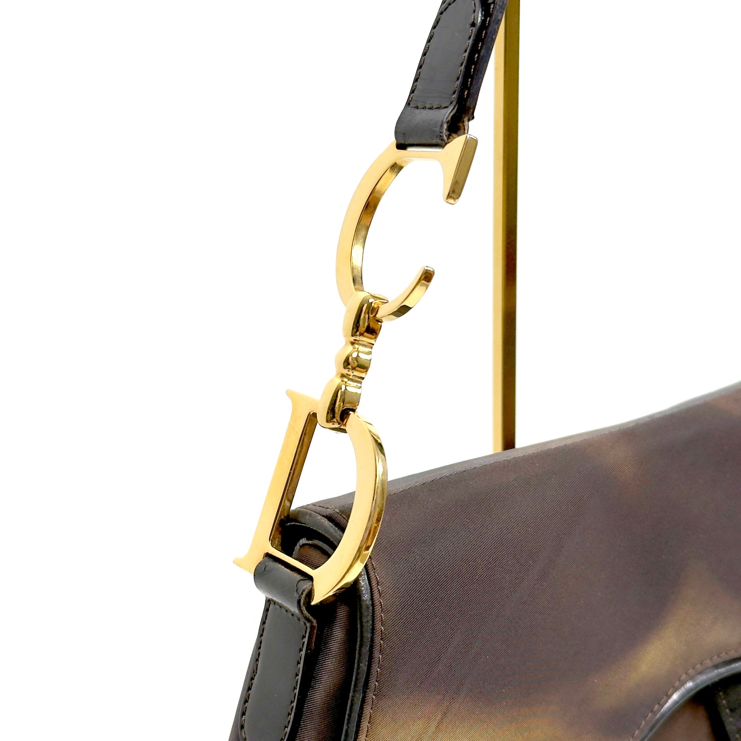 DIOR chocolate swirl saddle bag