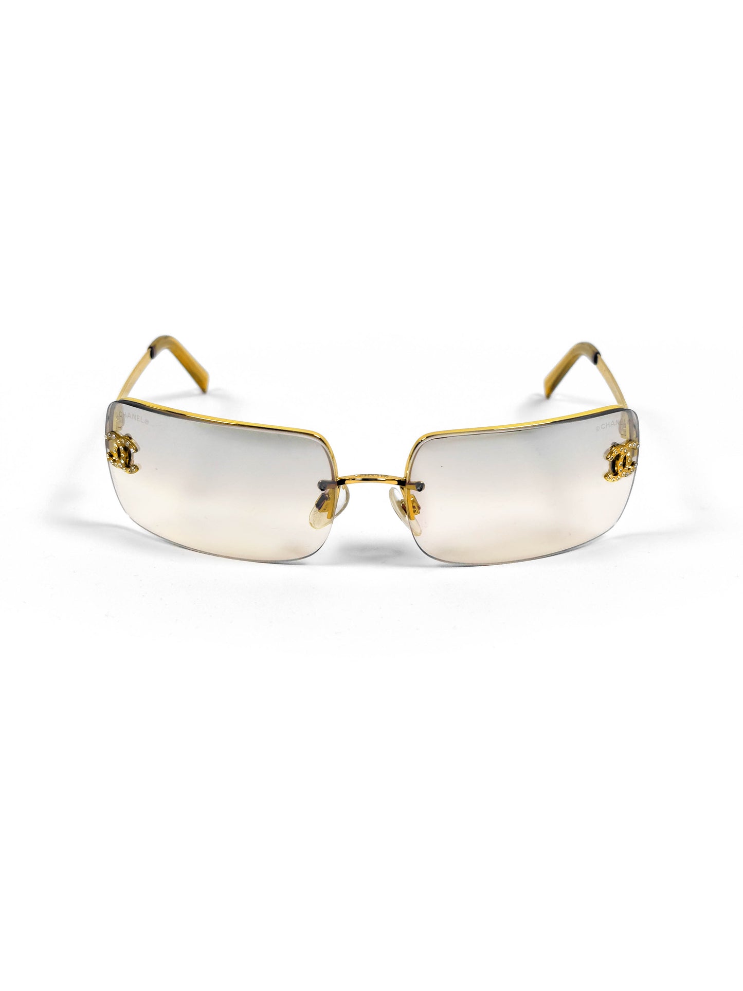 CHANEL 4104-b rimless crystal sunglasses
