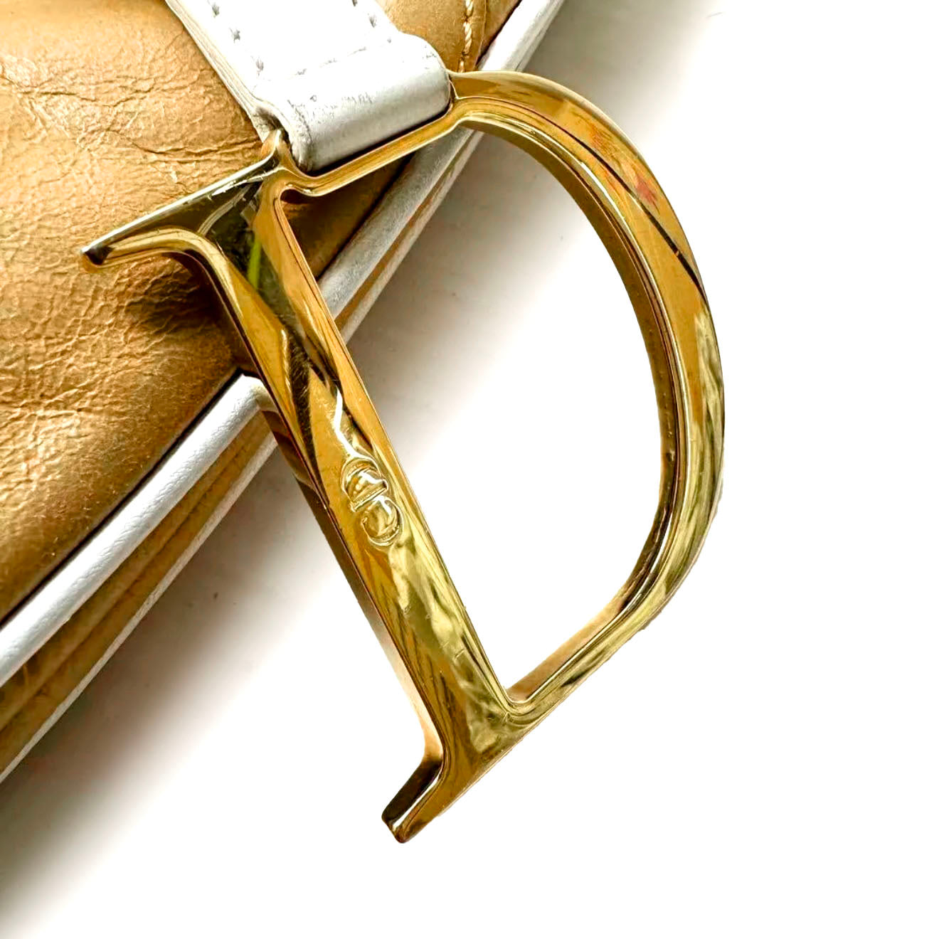 DIOR beige leather saddle