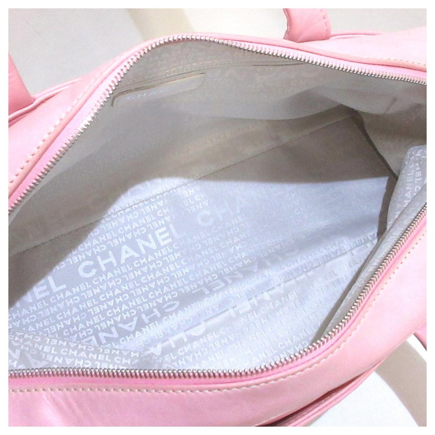 Chanel Pink Leather & Woven Tote