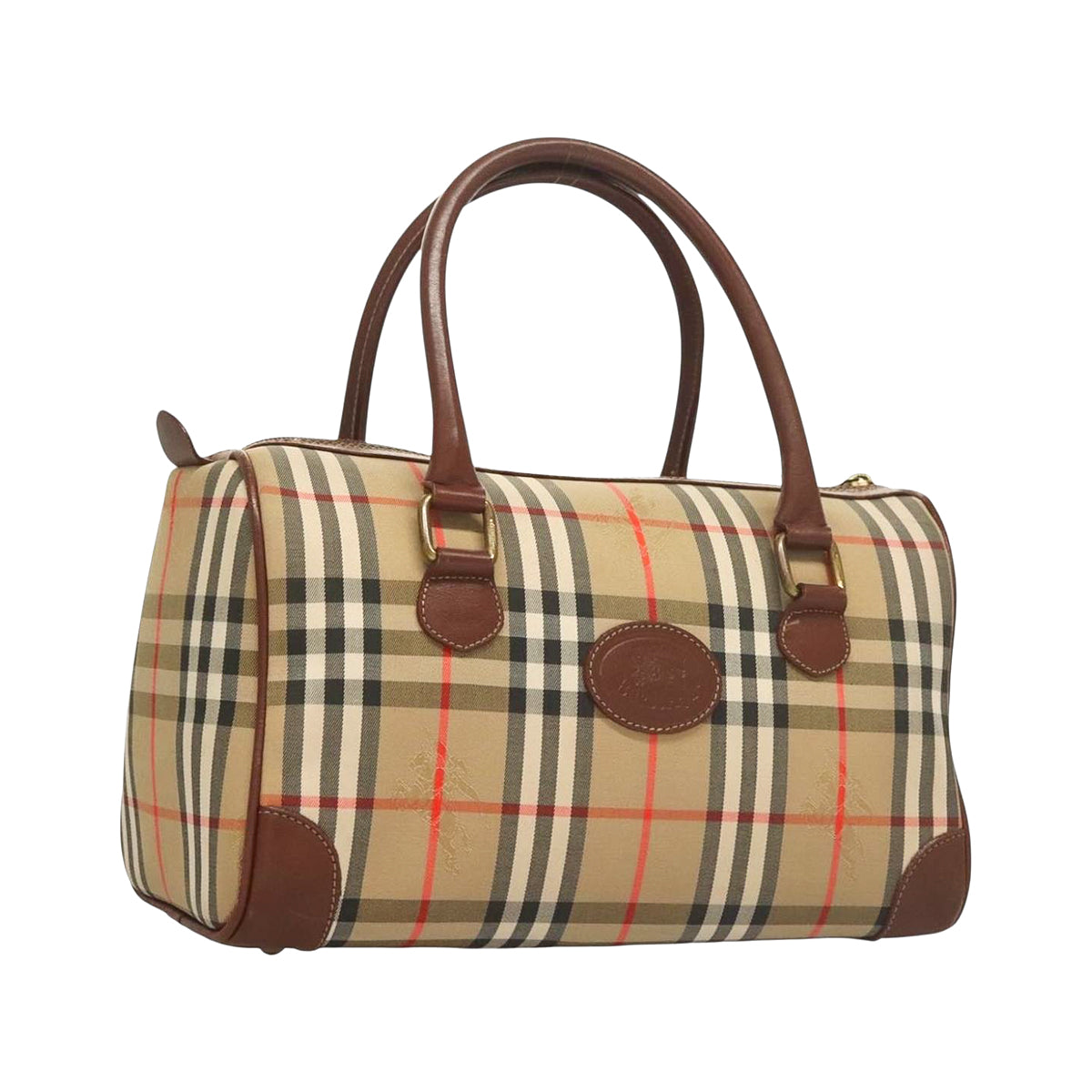BURBERRY novacheck canvas boston bag