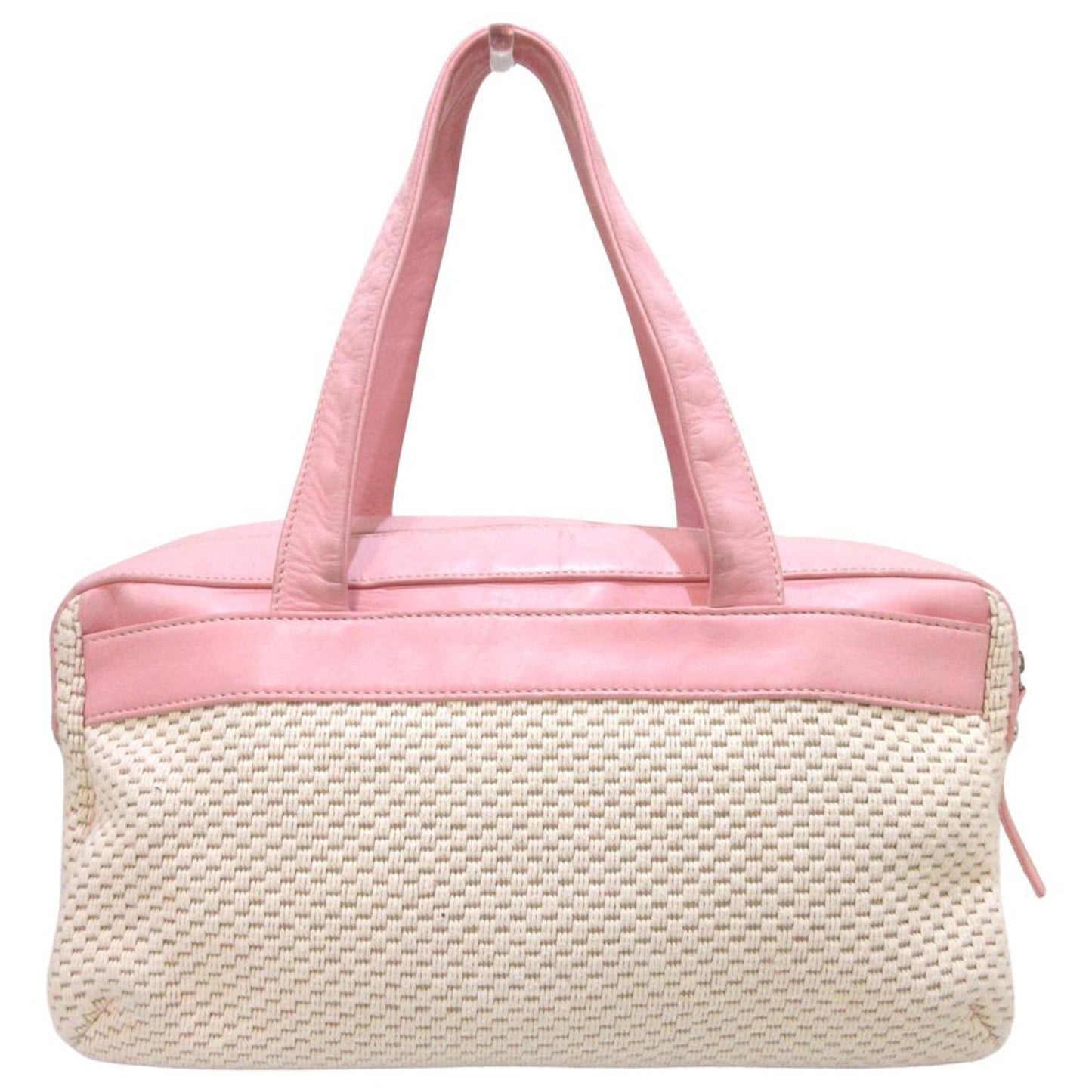 Chanel Pink Leather & Woven Tote