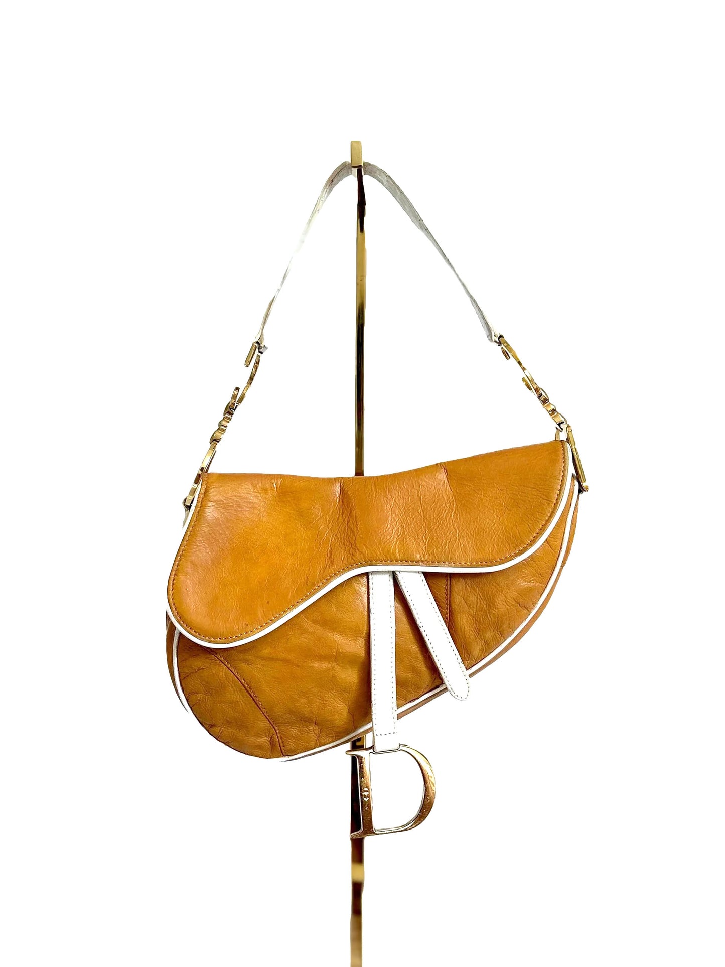 DIOR beige leather saddle