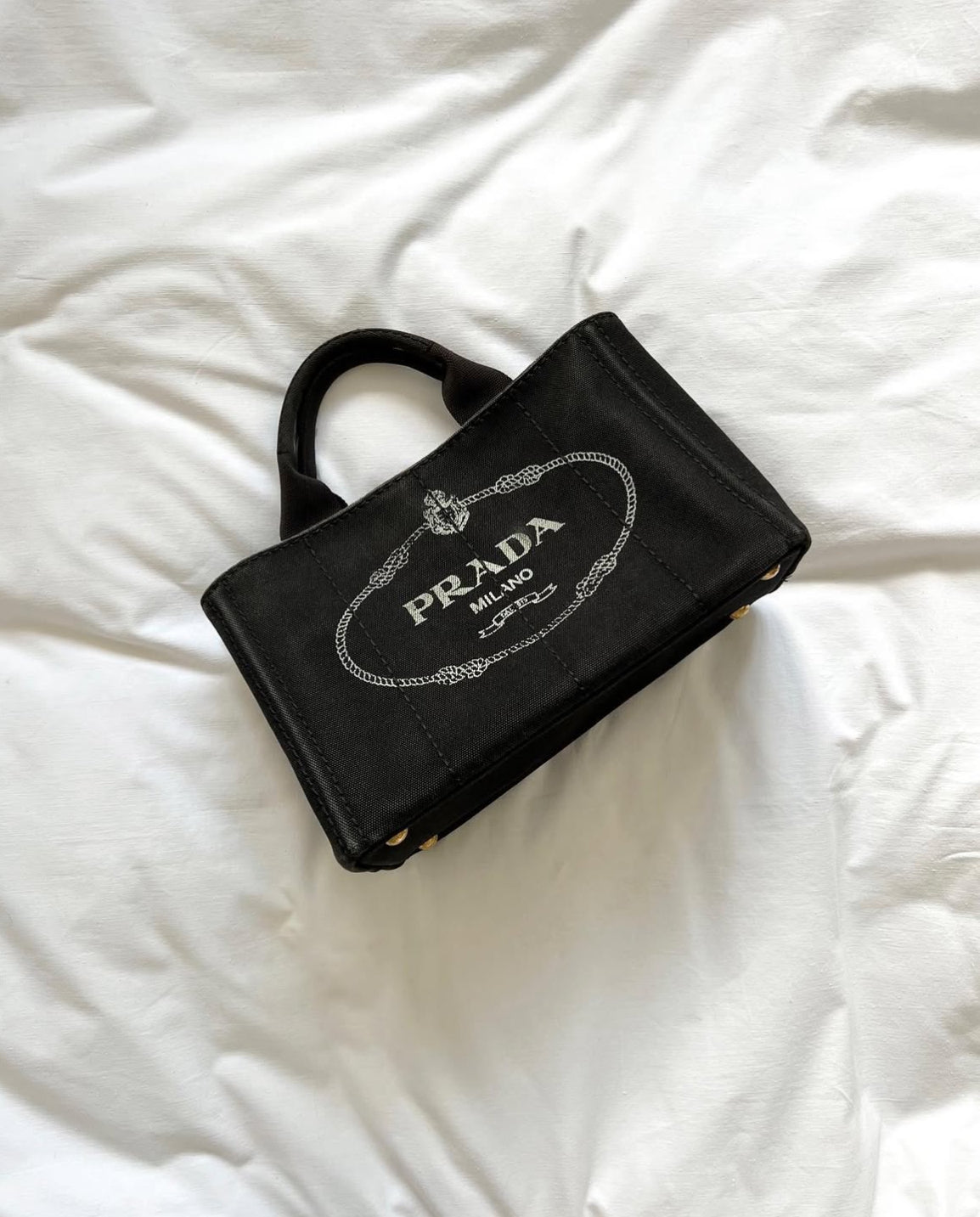 PRADA denim canapa tote