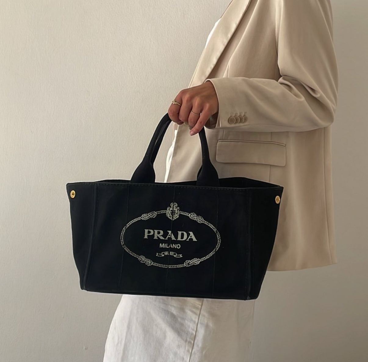 PRADA denim canapa tote