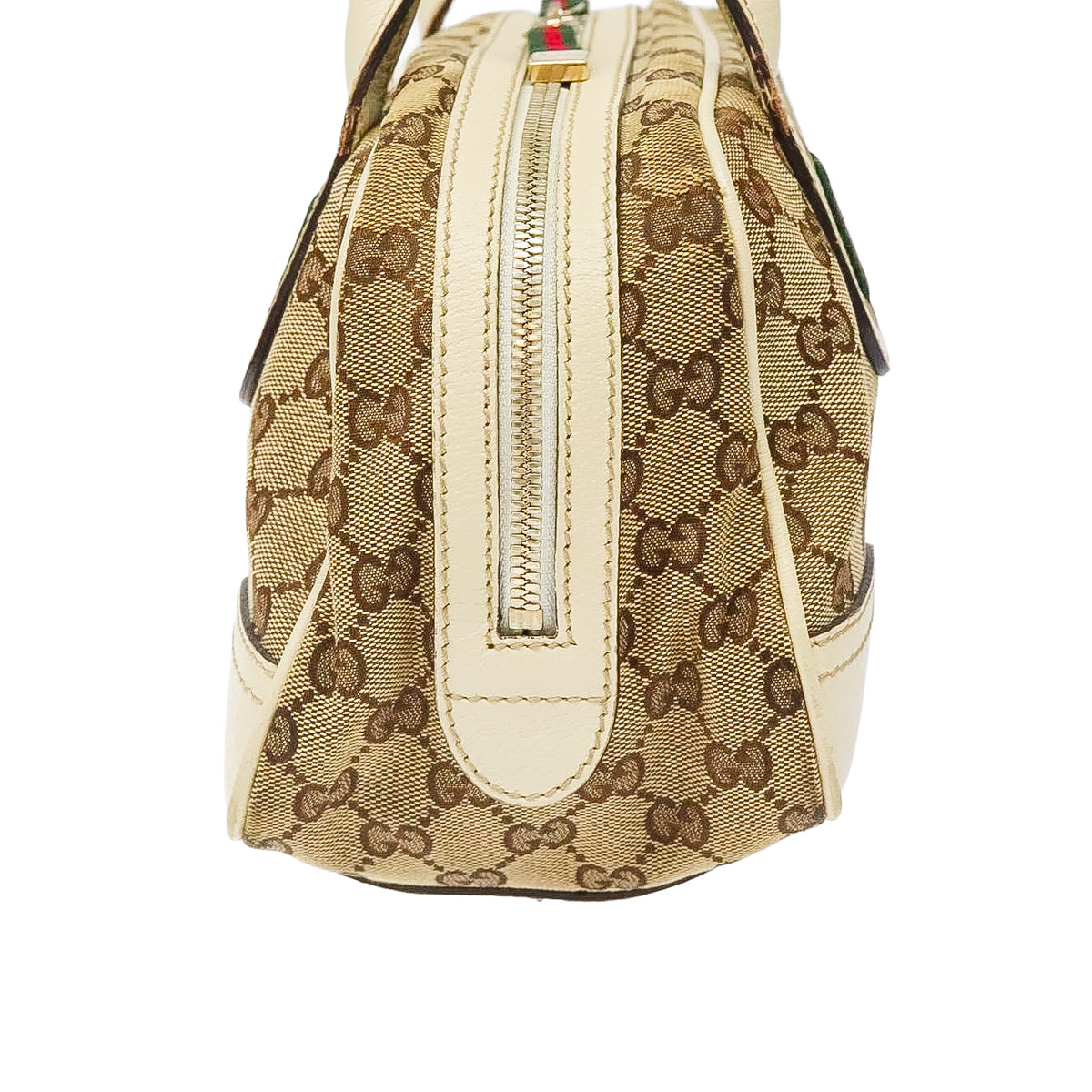 GUCCI monogram web sherry line hand bag