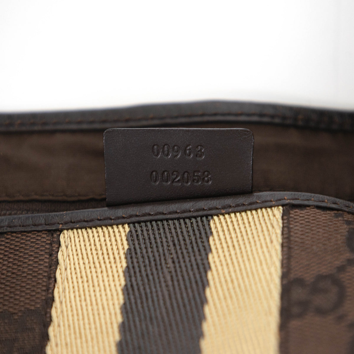 GUCCI Jackie o brown & beige stripe shoulderbag
