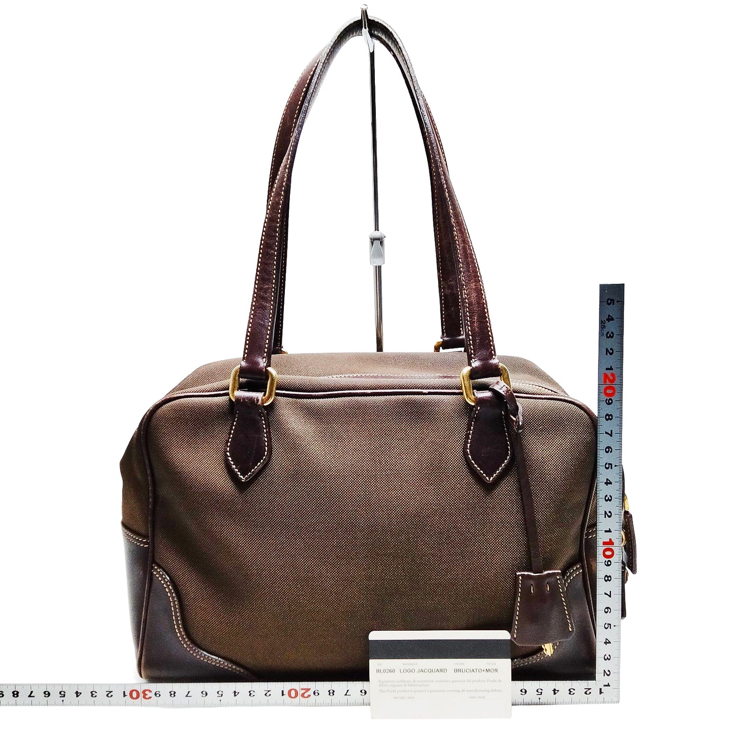 PRADA brown canapa shoulder bag
