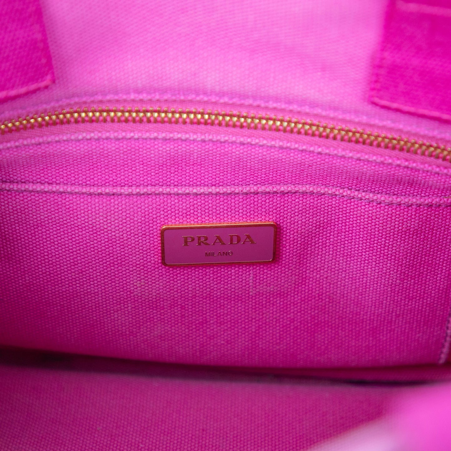 PRADA pink denim mini canapa tote