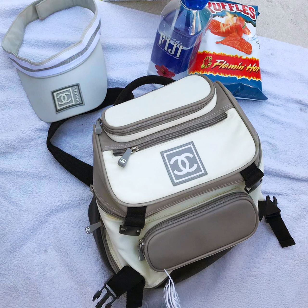 CHANEL sport line logo backpack