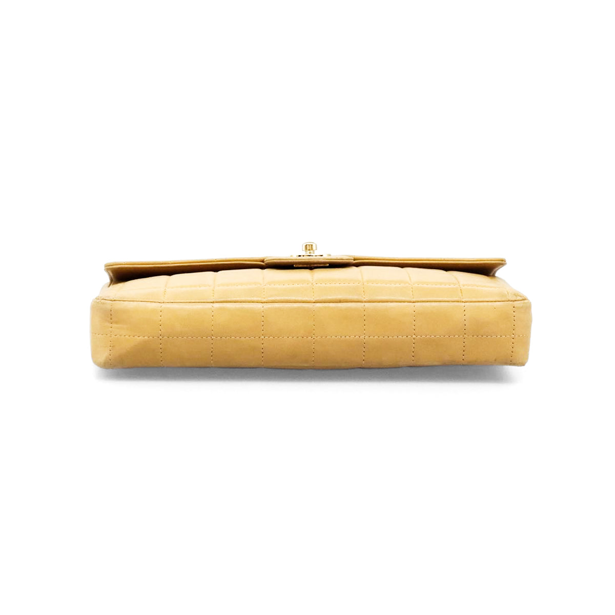 CHANEL beige lambskin chocolate bar shoulder bag