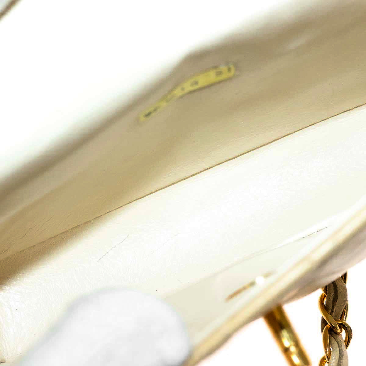 CHANEL beige mini matelasse lambskin shoulderbag