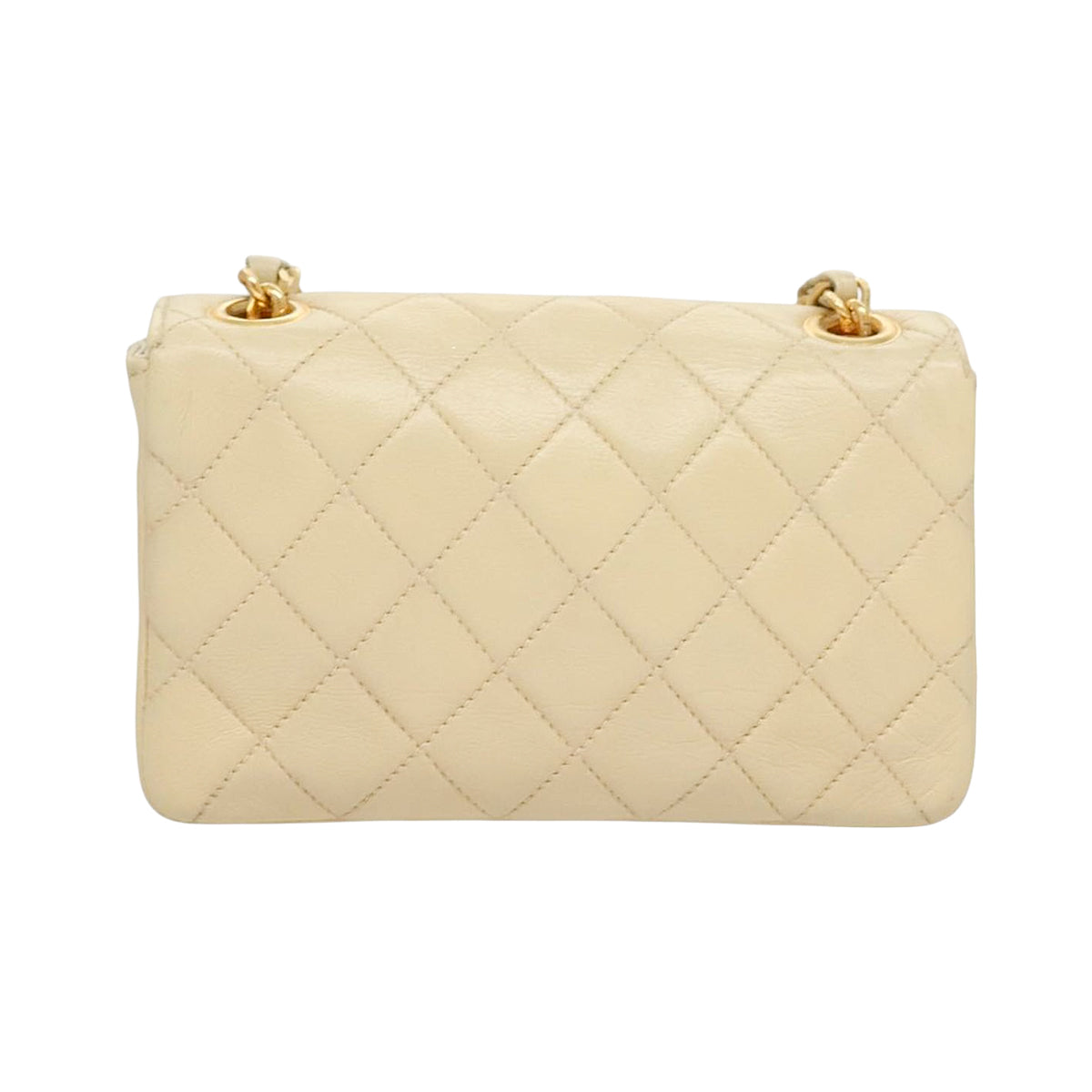 CHANEL beige mini matelasse lambskin shoulderbag