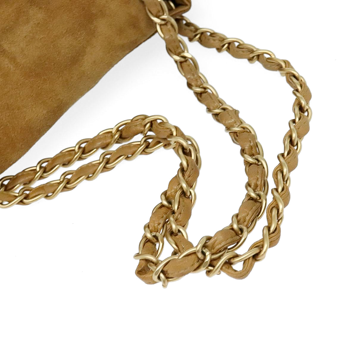 CHANEL brown suede leather shoulderbag