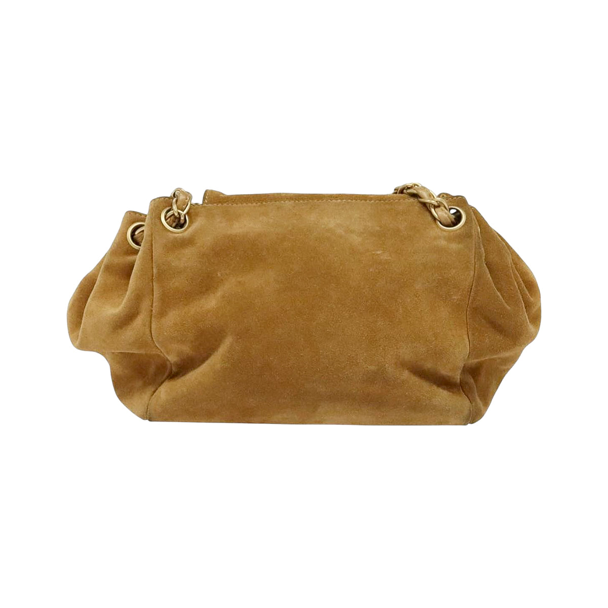 CHANEL brown suede leather shoulderbag