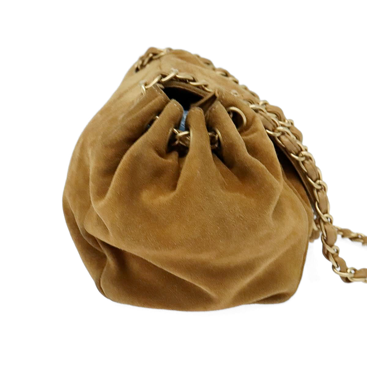 CHANEL brown suede leather shoulderbag