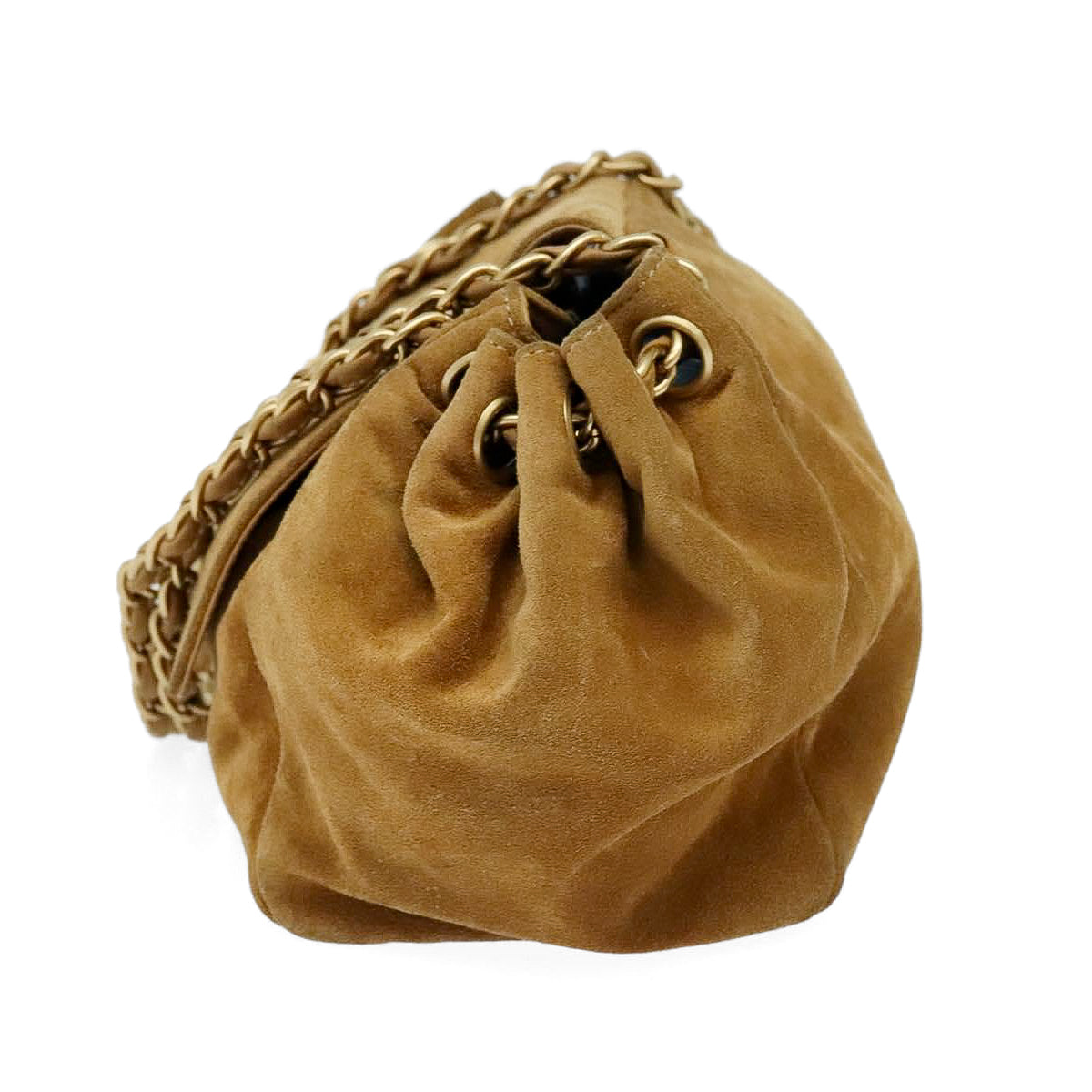 CHANEL brown suede leather shoulderbag