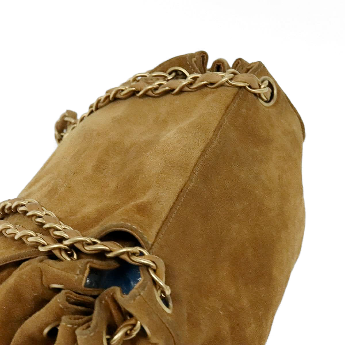 CHANEL brown suede leather shoulderbag