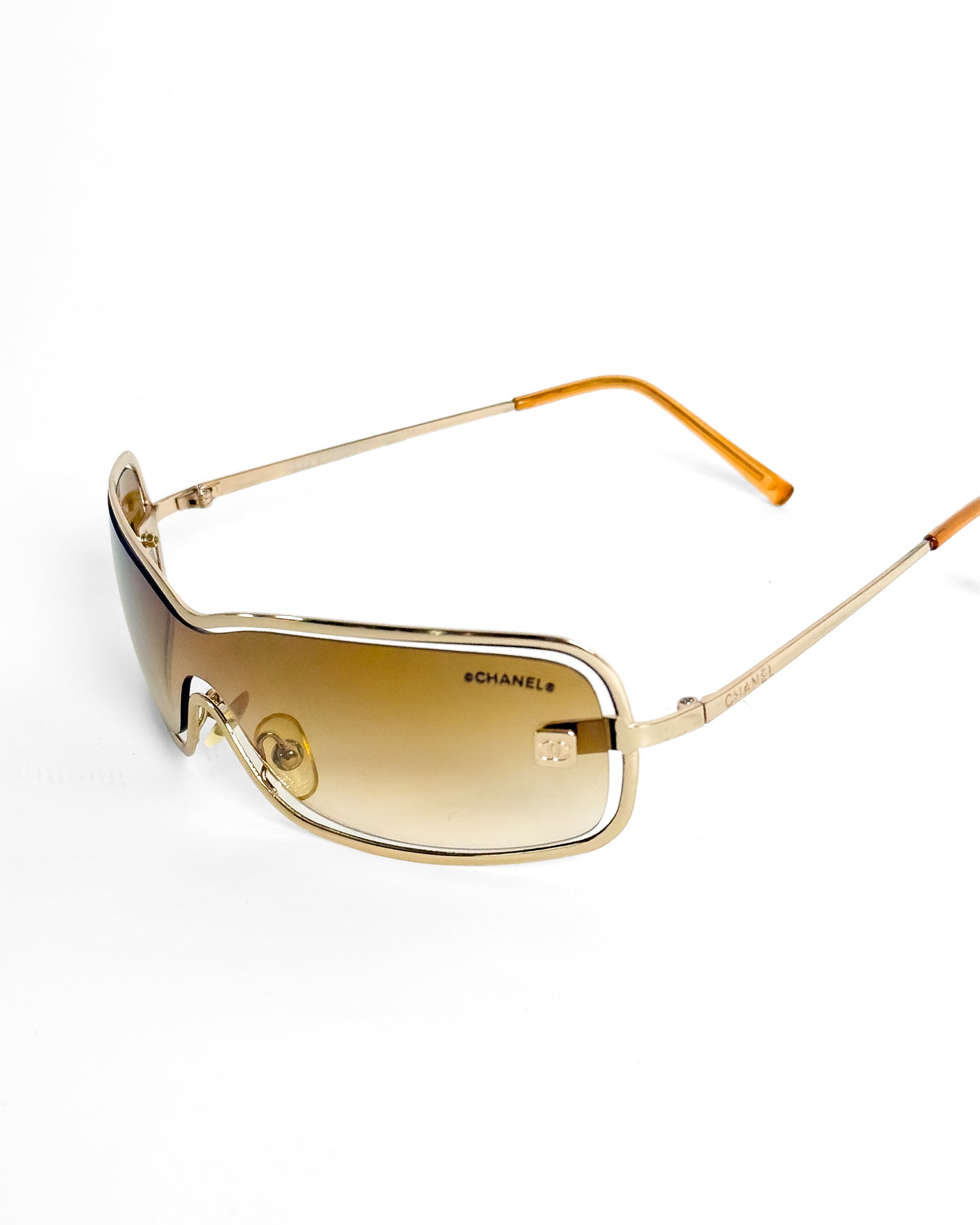 CHANEL shield chrome sunglasses