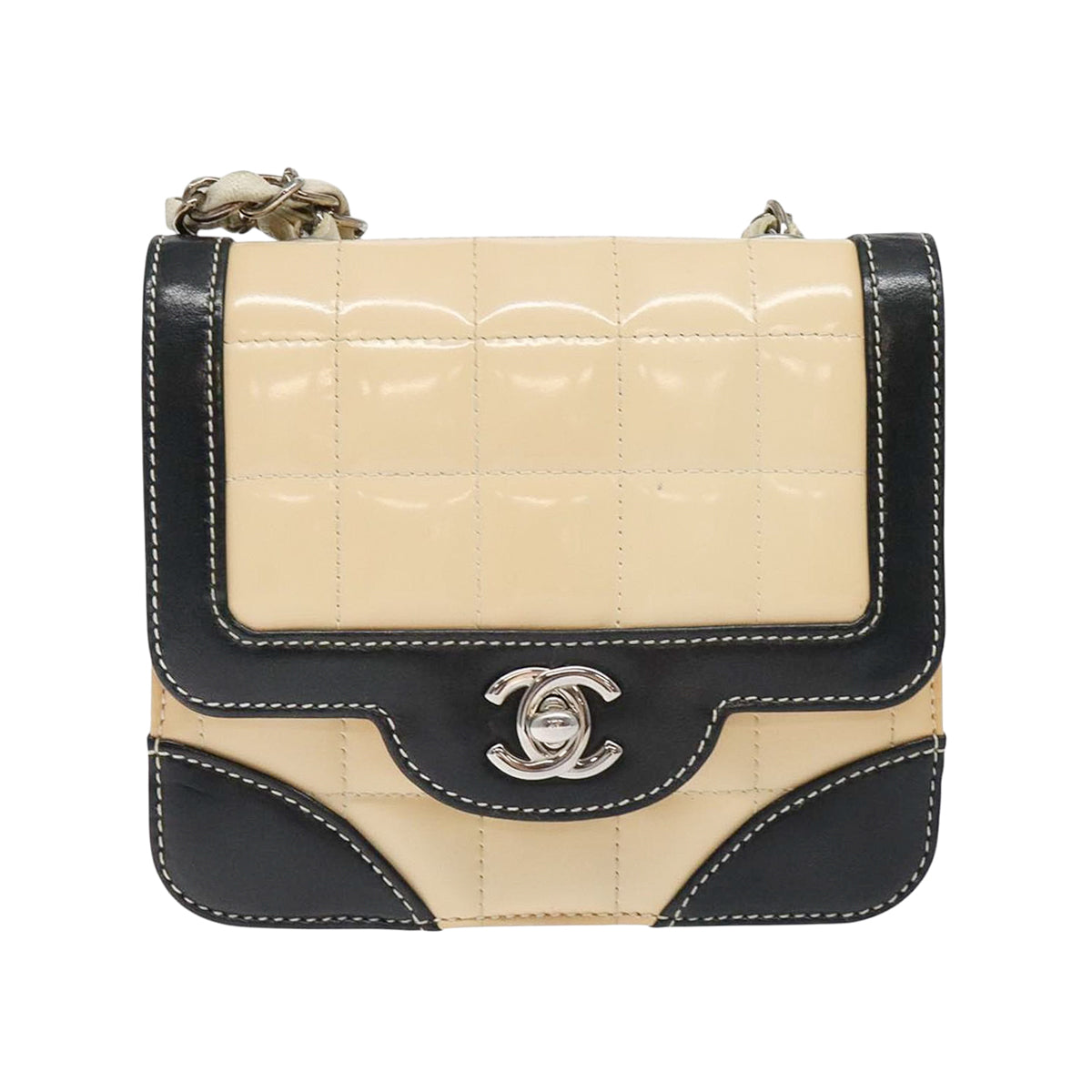 CHANEL cream mini chocolate bar bag
