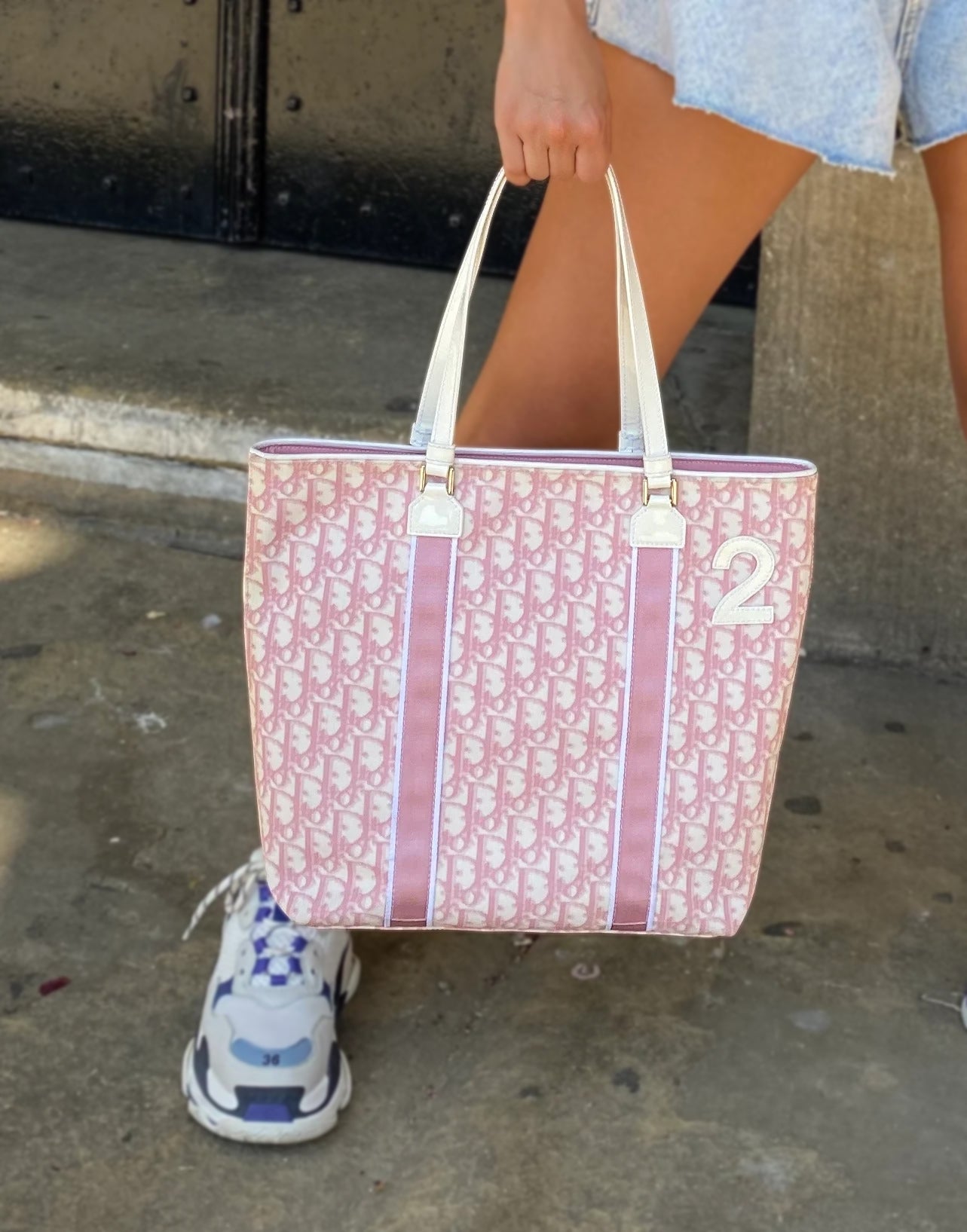 DIOR pink trotter tote bag