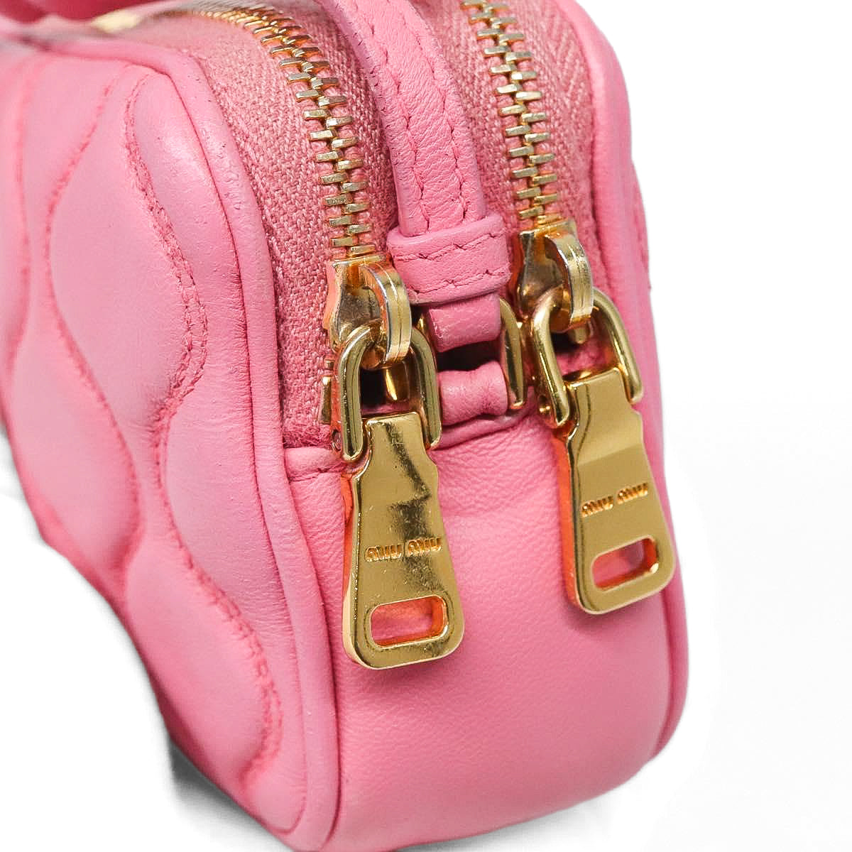 MIU MIU pink matelassé mini handbag
