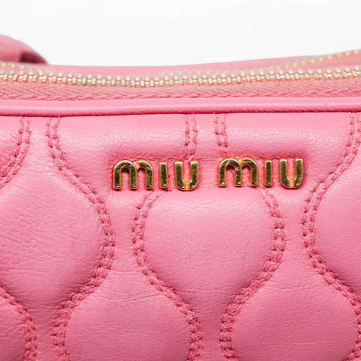 MIU MIU pink matelassé mini handbag