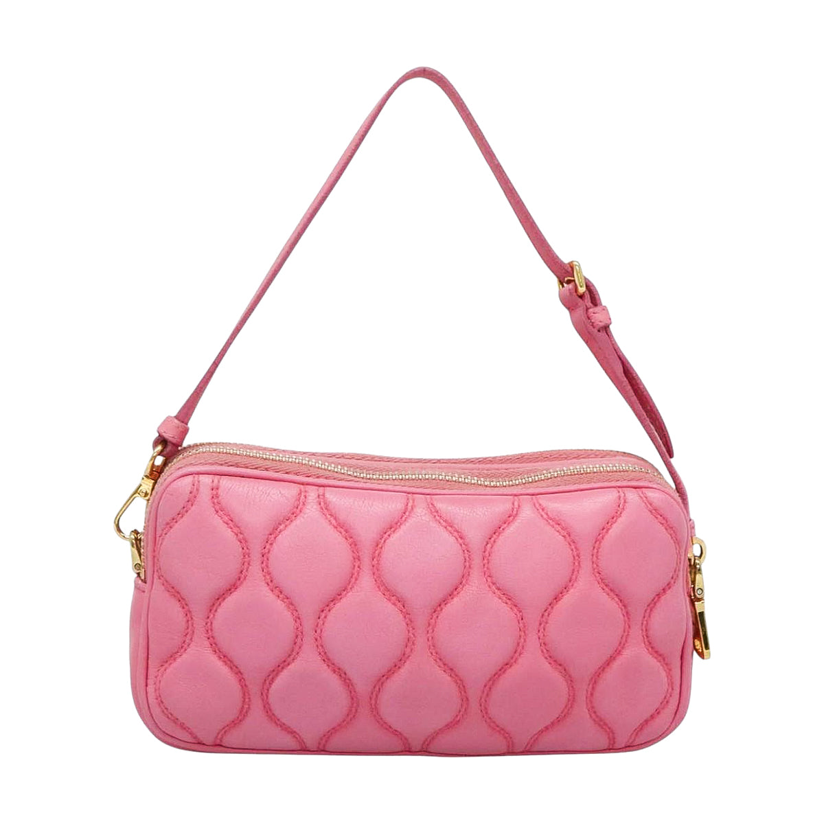 MIU MIU pink matelassé mini handbag