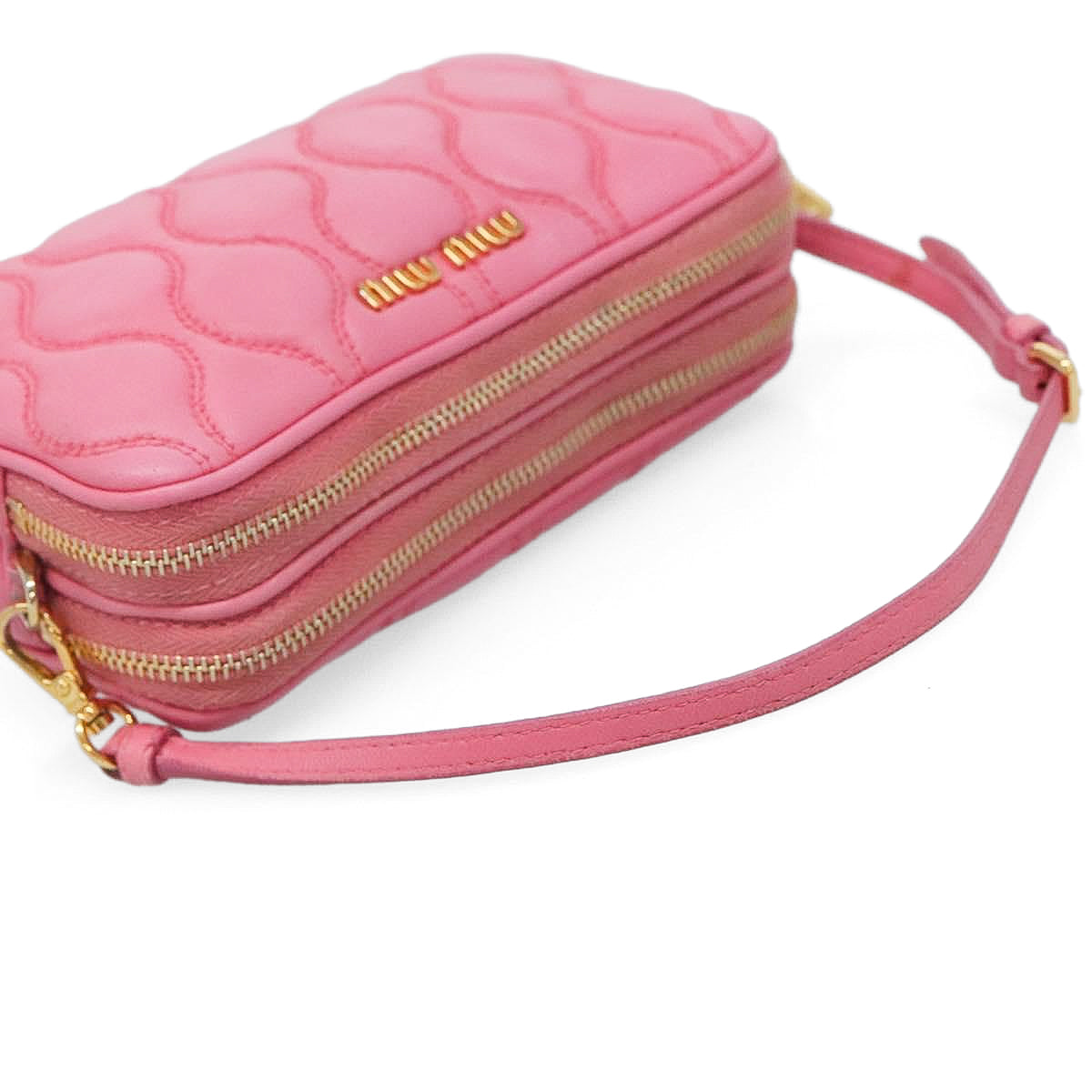 MIU MIU pink matelassé mini handbag