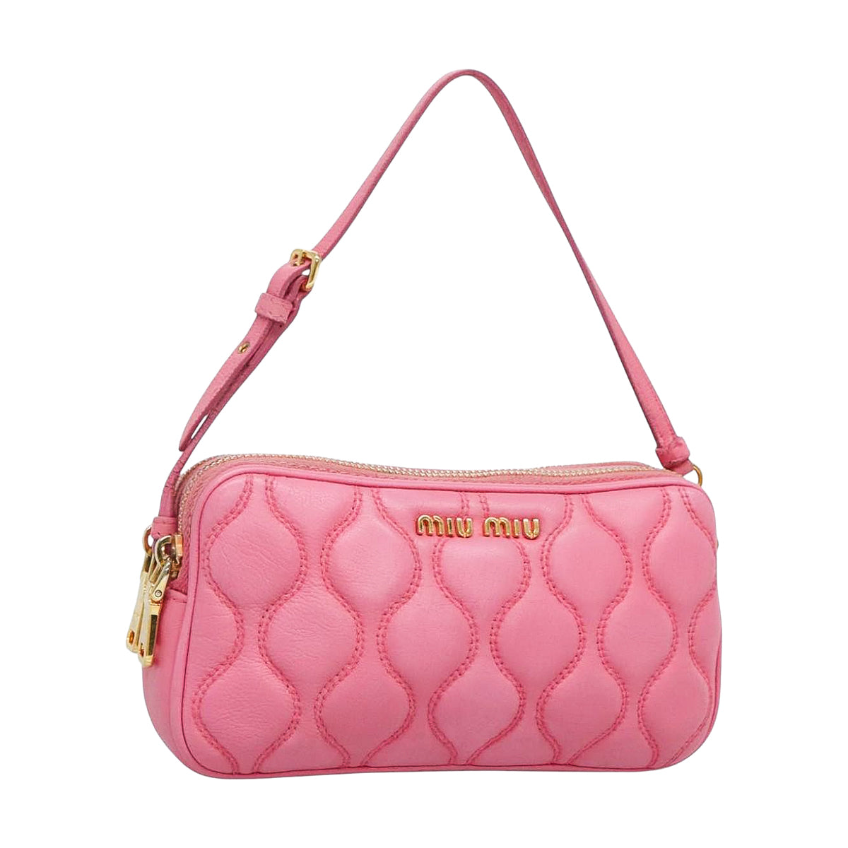 MIU MIU pink matelassé mini handbag