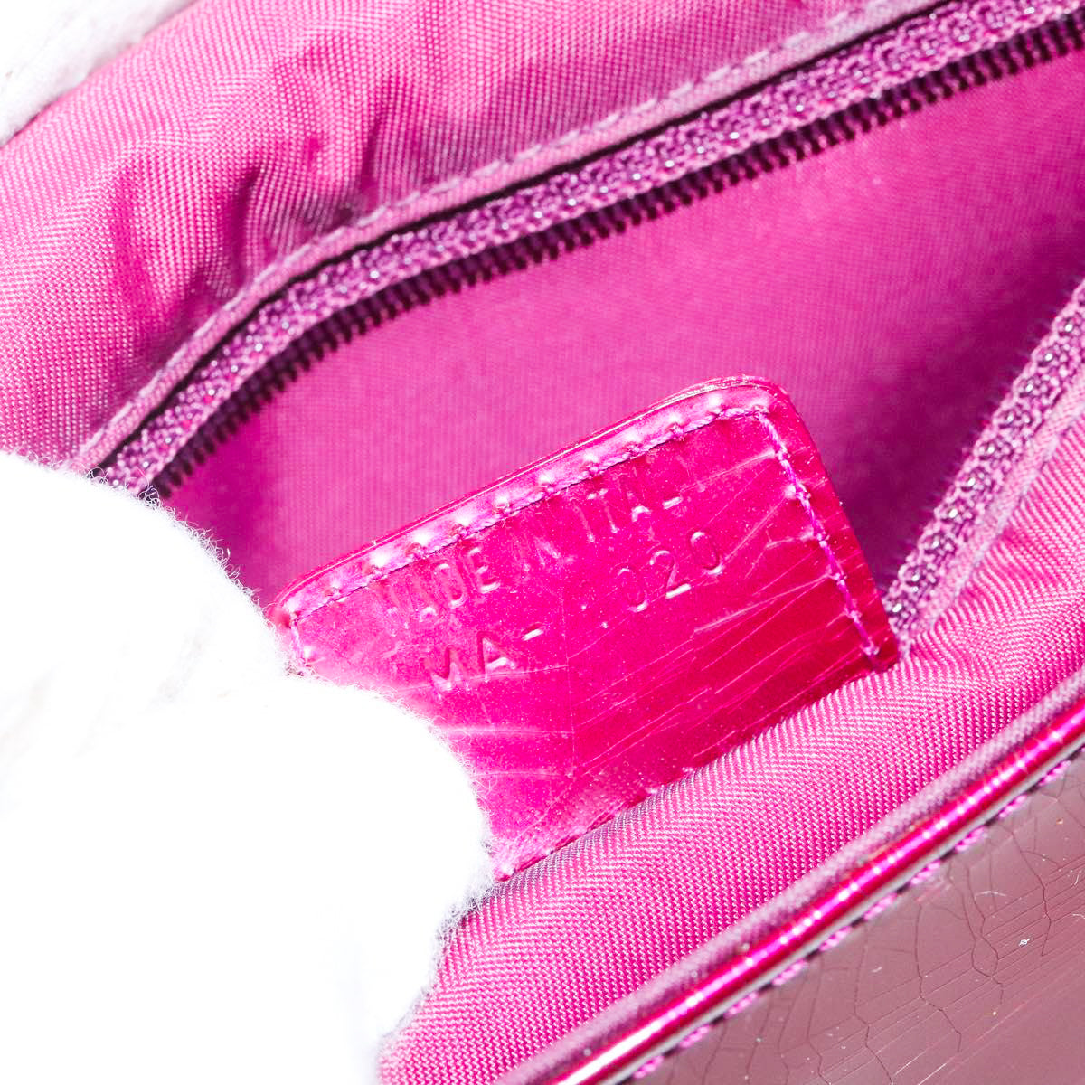 DIOR burgundy malice patent leather bag