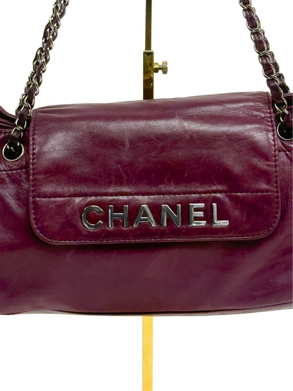 CHANEL wine accordion flap bag