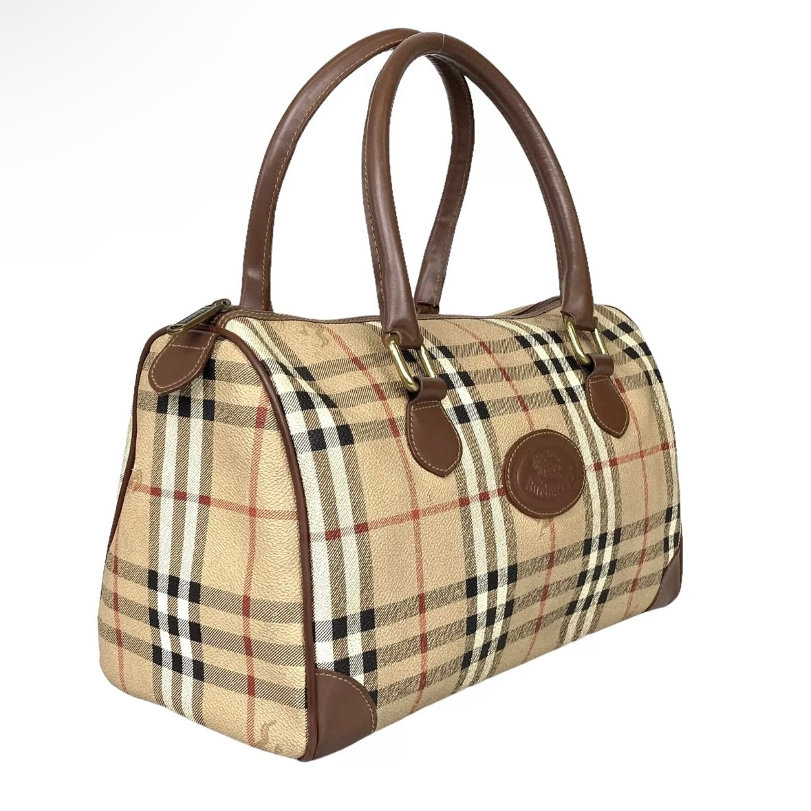 BURBERRY novacheck canvas boston bag