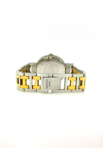 HERMÉS two tone clipper watch 30mm