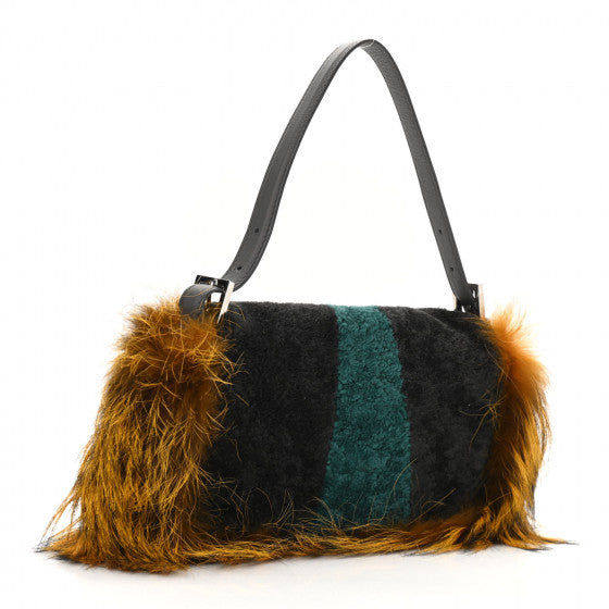 FENDI rare monster owl fox fur baguette