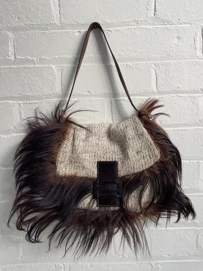 FENDI crochet fur mamma baguette