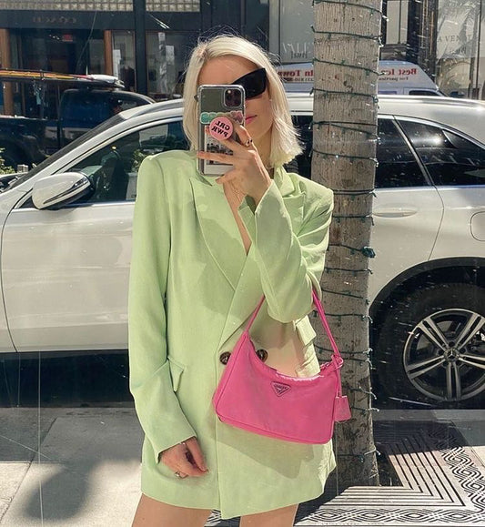 PRADA pink nylon handbag