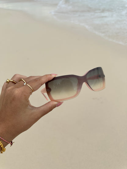 CHANEL pink shield sunglasses