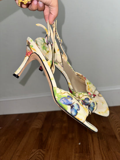 STUART WEITZMAN shimmer butterfly slingbacks 38