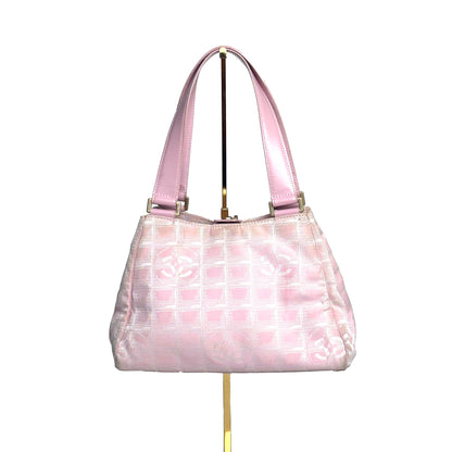 CHANEL pink travel line shoulderbag