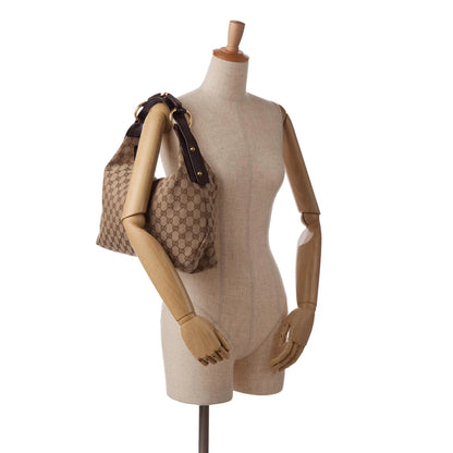 GUCCI monogram croissant horsebit hobo shoulderbag