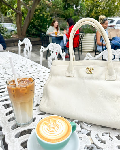 CHANEL 24k gold cream executive tote