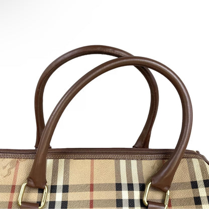 BURBERRY novacheck canvas boston bag